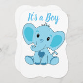 男の子、ベビー、妊娠、告知だ 招待状 (正面/裏面)