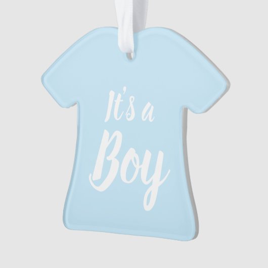 男の子、ライトブルーの赤ちゃんシャワー、ジェンダーの明け方 オーナメント (正面)