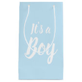 男の子、ライトブルーの赤ちゃんシャワー、ジェンダーの明け方 スモールペーパーバッグ (正面)