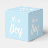 男の子、ライトブルーの赤ちゃんシャワー、ジェンダーの明け方 フェイバーボックス (正面サイド)