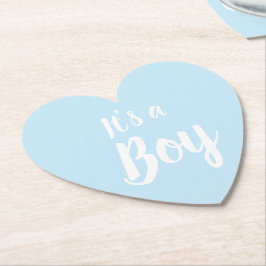 男の子、ライトブルーの赤ちゃんシャワー、ジェンダーの明け方 ペーパーコースター