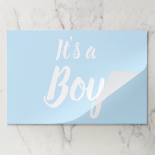 男の子、ライトブルーの赤ちゃんシャワー、ジェンダーの明け方 ペーパーパッド