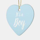 男の子、ライトブルー、赤ちゃんシャワー、ジェンダーの暴露だ セラミックオーナメント (左)