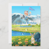 男の子 初誕生日 テディベア 飛行機 お孫さん シーズンカード (正面)