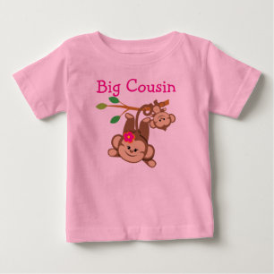 男の子、女の子のサル大従姉妹 ベビーTシャツ