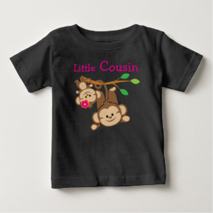 男の子、女の子のサル小いとこは ベビーTシャツ