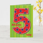 男の子/女の子の誕生日カード – Five Today カード (黄色い花)