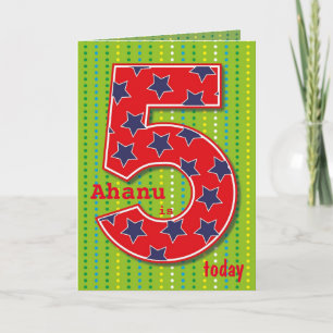男の子/女の子の誕生日カード – Five Today カード