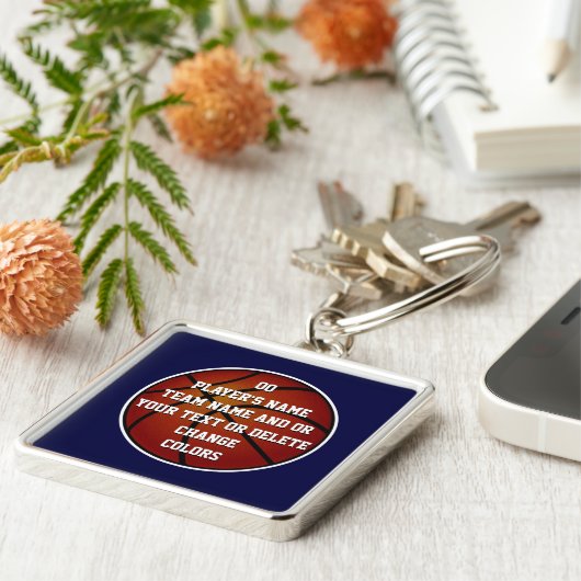 男の子、女の子、またはシニアナイトのためのバスケットボールの贈り物 キーホルダー (側面)