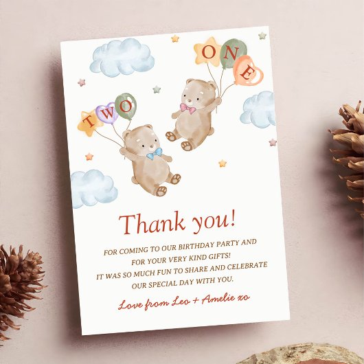 男の子 女の子 カップル テディベア パーティー 誕生日 招待状