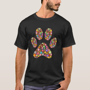 男の子 女の子 キッズ キャンディー ロリポップ 犬の足のお菓子アート Tシャツ