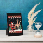 男の子 女の子 サンタクロース キリンに乗ったスレイ みにくい フォトプラーク (側面)