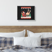 男の子 女の子 サンタクロース キリンに乗って スライド みにくい キャンバスプリント (インサイチュ (寝室))