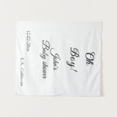 男の子 女の子 ベイビーシャワー 追加 名前 日付 年 場所 へ タペストリー (正面(横))