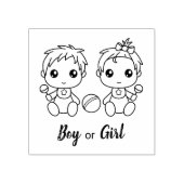 男の子 女の子 ベビーシャワー 性別発表 ラバースタンプ (インプリント)