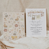 男の子？女の子？ | ミューテッド ボーホー 性別発表 ベビーシャワー 招待状