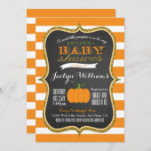 男の子？女の子？ 秋のカボチャ ベイビーシャワーの招待状 招待状 (正面/裏面)