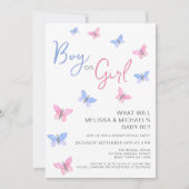 男の子？女の子？蝶の性別発表 招待状 (正面)