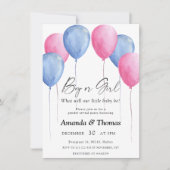 男の子？女の子？ - 風船 - 性別発表 招待状 (正面)