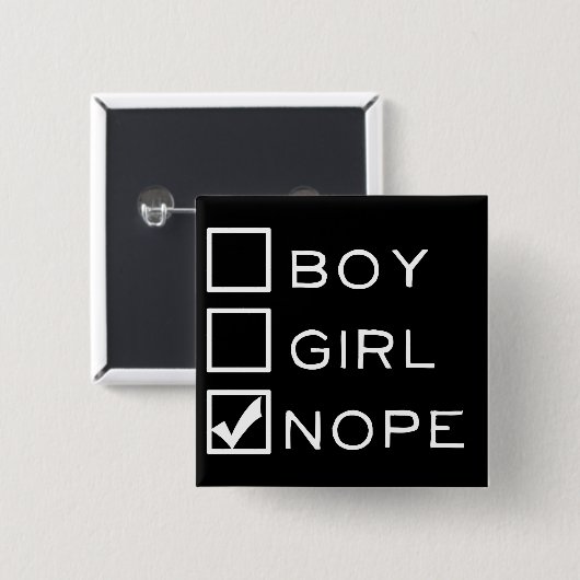 男の子、女の子、NOPE! 缶バッジ (正面&裏面)