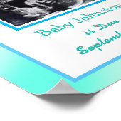 男の子、妊娠の発表Ultrasound Pic ポスター (角)