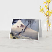 男の子、山富士、北斎 カード (黄色い花)