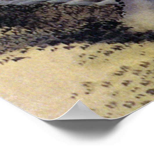 男の子、山富士、北斎 ポスター (角)