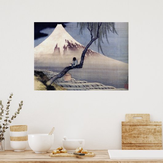男の子、山富士、北斎 ポスター (キッチン)