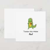 男の子 恐竜 サンクスステッカー パーティー 記念品 カード (正面/裏面)