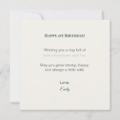 男の子・息子への野生動物1歳の誕生日カード カード (裏面)