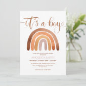 男の子 – 水彩保虹の赤ちゃんシャワー 招待状 (スタンド正面)