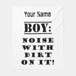 男の子 – 汚れのあるノイズ フリースブランケット