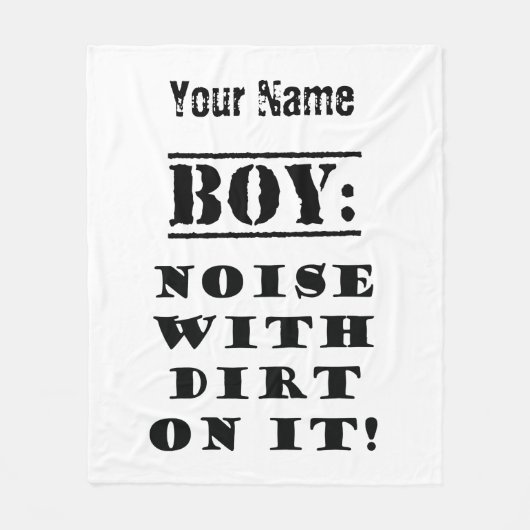 男の子 – 汚れのあるノイズ フリースブランケット (正面)