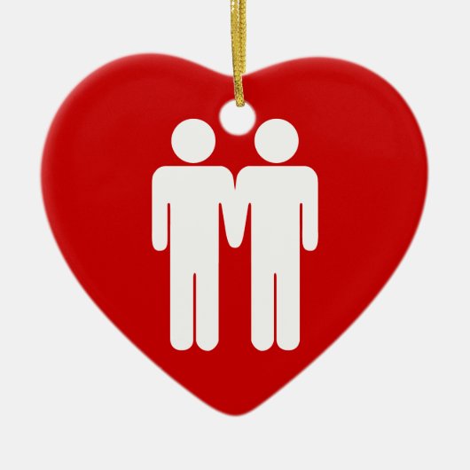 男の子 + 男の子のオーナメント セラミックオーナメント (正面)