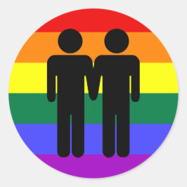 男の子 + 男の子の虹のステッカー ラウンドシール