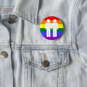 男の子 + 男の子の虹ボタン 缶バッジ (インサイチュ)