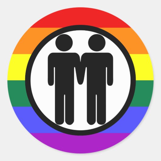 男の子+男の子レインボーシール ラウンドシール (正面)