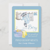 『男の子-祖父母のお誇りを持った知らせ』 招待状 (正面)