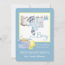 『男の子-祖父母のお誇りを持った知らせ』 招待状