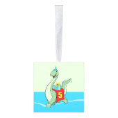 男の子、第5誕生日恐竜 キューブオーナメント (右)