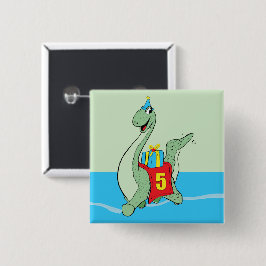 男の子、第5誕生日恐竜 缶バッジ
