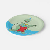 男の子、誕生日恐竜 ペーパープレート (アングル)