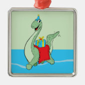 男の子、誕生日恐竜 メタルオーナメント (正面)