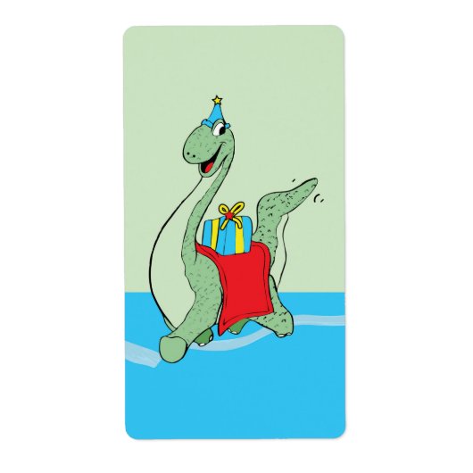 男の子、誕生日恐竜 ラベル (正面)