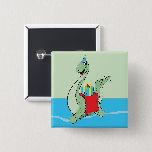 男の子、誕生日恐竜 缶バッジ (正面&裏面)