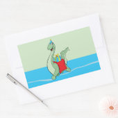 男の子、誕生日恐竜 長方形シール (封筒)