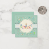 男の子/赤ちゃんシャワー招待状 ノートカード (正面/裏面インサイチュ)