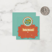 男の子/赤ちゃんシャワー招待状 ノートカード (正面/裏面インサイチュ)