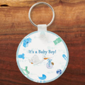 男の子 – 赤ちゃんパーソナライズされたのシャワー キーホルダー (正面)