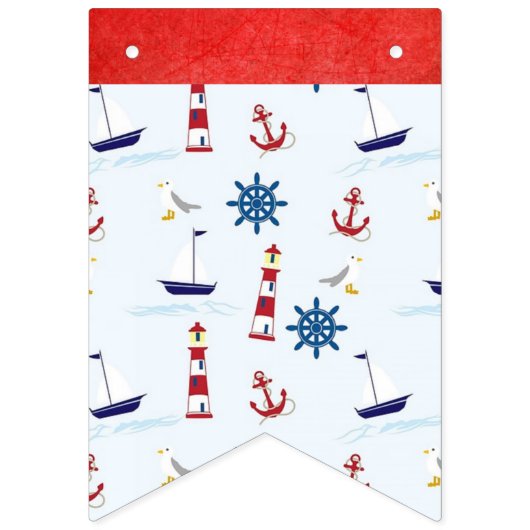 男の子、赤ちゃん航海のシャワーのバナー バンティングフラッグ (第3の旗)